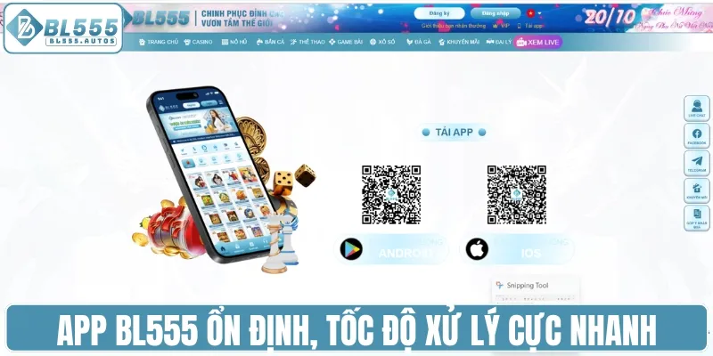 App BL555 ổn định, tốc độ xử lý cực nhanh
