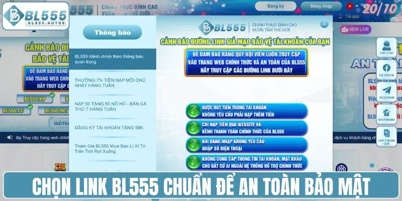 Chọn link BL555 chuẩn để an toàn bảo mật